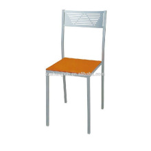 Cadeira de moldura de metal simples, cadeira de jantar com encosto de tubo de aço para o hotel